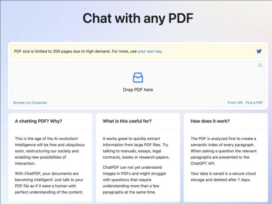 ChatPDF官网 一款基于ChatGPT构建的PDF神器